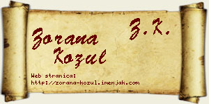 Zorana Kožul vizit kartica